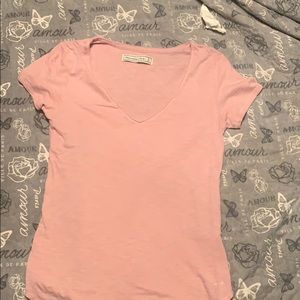 Light pink v-neck abercrombie shirt